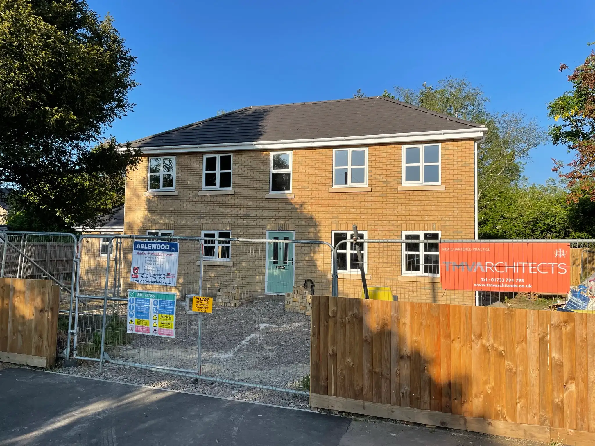 Pair of new build homes nearing completion